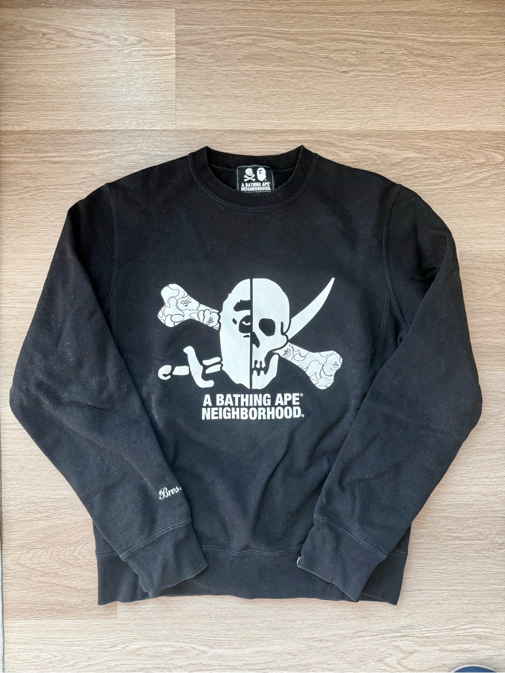 Bape A Bathing Ape X Neighborhood Nbhd Crewneck Sweatshirt Black Men's Size M